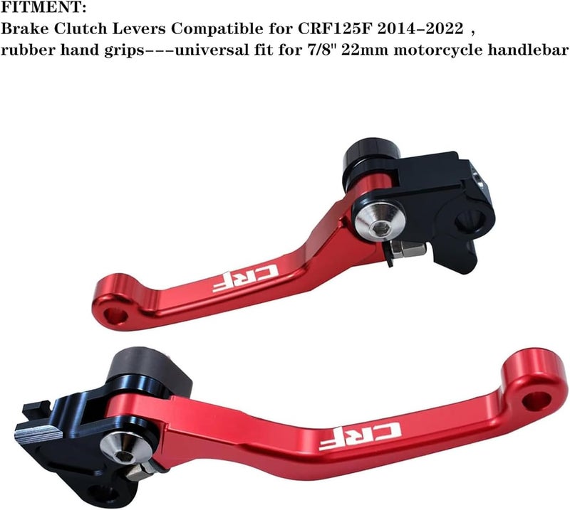 Adsspro CNC Aluminum Foldable Brake Clutch Lever Handle Handlebar Grips Set Fit for CRF125F CRF125 F CRF 125 F 2014-2022 Dirt Pit Bike 7/8" 22mm - Image 2